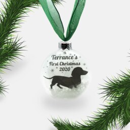 Dachshund Dog Personalised Ornament - Custom Glass Christmas Bauble - thumbnail 3