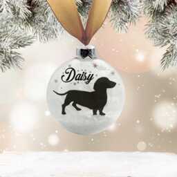 Dachshund Dog Personalised Ornament - Custom Glass Christmas Bauble