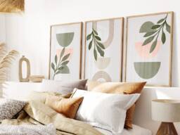 Sage Green Wall Prints - Set Of 3 Boho Home Decor Botanical Artwork Living Room - thumbnail 1
