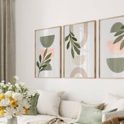 Sage Green Wall Prints - Set Of 3 Boho Home Decor Botanical Artwork Living Room - thumbnail 2