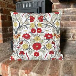 714. Handmade Red Florence 100% Cotton Cushion Cover. Various Sizes