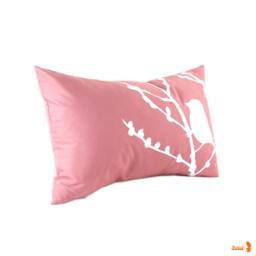 Rose Pink Bird On Cherry Blossom Rectangle Pillow - thumbnail 2