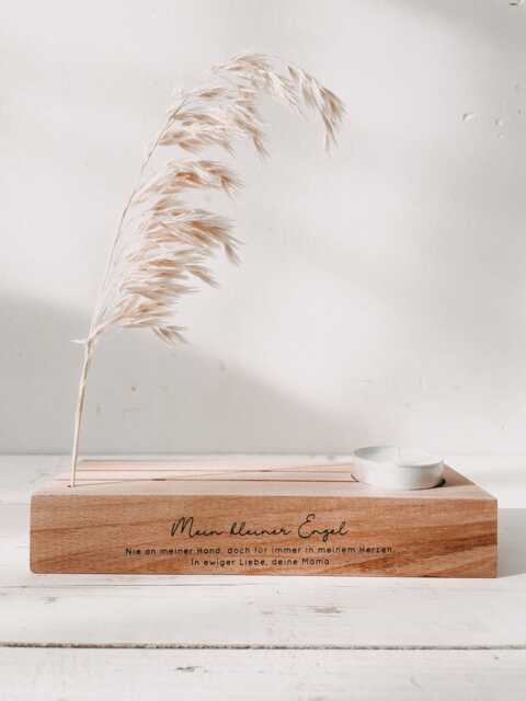 Personalizable Wooden Tealight Holder With Loving Message - image 1