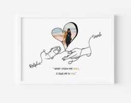 Personalised Dog & Owner Line Art Print, When I Follow My Heart Gift Keepsake - thumbnail 1