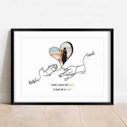 Personalised Dog & Owner Line Art Print, When I Follow My Heart Gift Keepsake - thumbnail 2