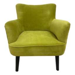 Green Velvet Arm Chair, Accent Lounge Reading Armchair, Stylish Furniture - thumbnail 3