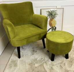 Green Velvet Arm Chair, Accent Lounge Reading Armchair, Stylish Furniture