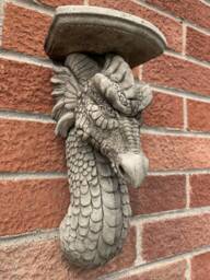 stone Garden Detailed Dragon Sconce Candle Shelf Hanger Hanging Plaque Ornament X 2 - thumbnail 1