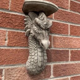 stone Garden Detailed Dragon Sconce Candle Shelf Hanger Hanging Plaque Ornament X 2 - thumbnail 3