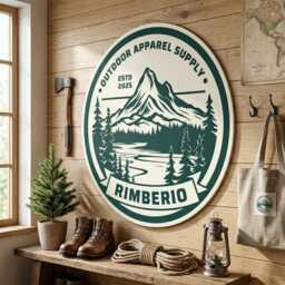 Custom Circle Logo Sign, Uv Printed Business Wall Art, Dibond Acrylic Foamex Options - thumbnail 2