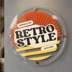 Custom Circle Logo Sign, Uv Printed Business Wall Art, Dibond Acrylic Foamex Options - thumbnail 3
