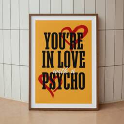 Kasabian - You're in Love With A Psycho Lyrics Print Wall Art A4 A3 A5 Unframed Indie Music Rock - thumbnail 2