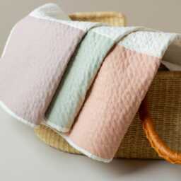 Personalized Linen Baby Quilt Rose Gradient Crib Blanket, Heirloom Quality - thumbnail 2