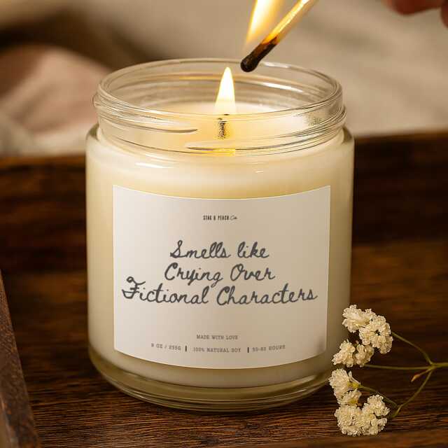 Bookish Candle, Scented Soy Glass Candle For Book Lovers, Romance & Smut Reader Gift, Cozy Bookworm Decor, Bookshelf Decor - image 1