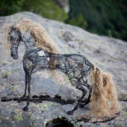 Horse Figurine, Wired Animal, Home Decor, Wire Horse, Lover Gift, Sculpture, Modern Big Metal - thumbnail 4