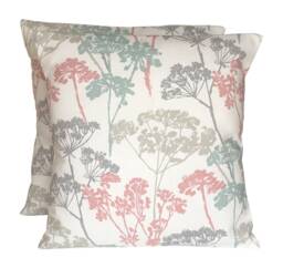 "2 X Clarke & Dunwich Pastel Pink Blue Grey Cotton Cushion Covers 16""-24"