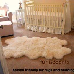 Faux Fur Sheepskin Rug - Quatro 4 Pelt Shaggy Area - thumbnail 2
