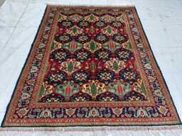 Handwoven Afghan Wool Rug 6.6x4.9Ft Kashi Tribal Carpet - thumbnail 1