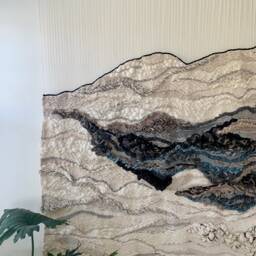 Large Fiber Art Tapestry Woven Wall Sculpture, Modern Home Decor - thumbnail 2