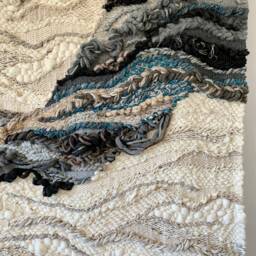 Large Fiber Art Tapestry Woven Wall Sculpture, Modern Home Decor - thumbnail 4