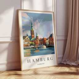 Hamburg Germany Print Minimalist City Skyline Wall Art - thumbnail 3