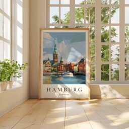 Hamburg Germany Print Minimalist City Skyline Wall Art - thumbnail 2