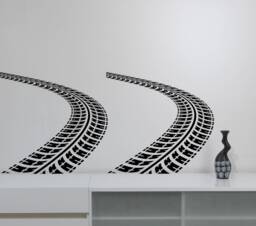 Tire Tracks Wall Decal Vinyl Sticker Auto Car Bed Art Road Racing Home Housewares Boys Room Bedroom Garage Decor Poster Ttr2 - thumbnail 1