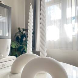 Minimalist White Arch Candle Holder - Modern Sculptural Candlestick, Nordic Home Decor - thumbnail 3