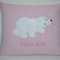 Polar Bear Pillow, Polar Pillow With Name, Birth Bear, Name Baptism Handmade - thumbnail 4