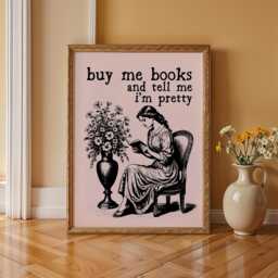 Romantic Book Lover Art Print Vintage Pink Reading Quote - thumbnail 2