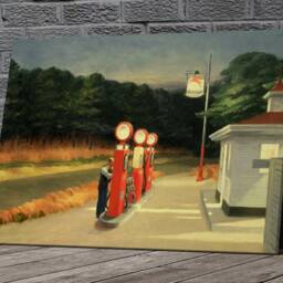 Gas Station Edward Hopper Canvas Or Poster Print Glossy in Various Sizes - thumbnail 2