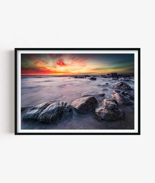 Rocky Coast Print - Beach Photography Wall Art Sunset Seaside Decor - image 1