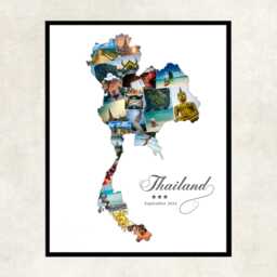 Thailand Vacation Photo Collage, Honeymoon Photos Travel Wall Art - thumbnail 1