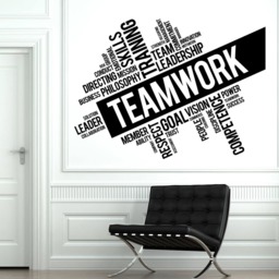 Vinyl Wall Decal Teamwork Words Cloud Office Space Team Inspirational Stickers Mural - #2541Di - thumbnail 2
