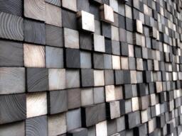 Wood Mosaic - Large Wall Art Sculpture King Headboard - thumbnail 1