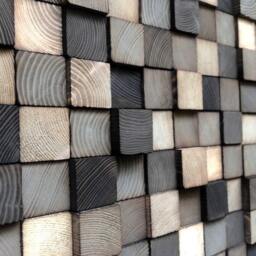 Wood Mosaic - Large Wall Art Sculpture King Headboard - thumbnail 2