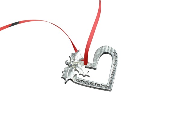 4Th Anniversary Christmas Ornament - Our As Husband & Wife Keepsake Tree Decoration - image 1