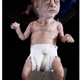 Old Baby Hand-Carved Platinum Silicone Sculpture - Unique Lifelike Figurine Collectible Handmade Art For Enthusiasts & Collectors - thumbnail 2