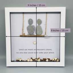 Pebble Art Memorial Sympathy Anniversary Gift, Bereavement Thinking Of You Gift For Wedding in Heaven - thumbnail 3