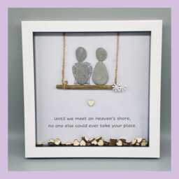 Pebble Art Memorial Sympathy Anniversary Gift, Bereavement Thinking Of You Gift For Wedding in Heaven - thumbnail 1