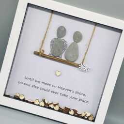 Pebble Art Memorial Sympathy Anniversary Gift, Bereavement Thinking Of You Gift For Wedding in Heaven - thumbnail 2