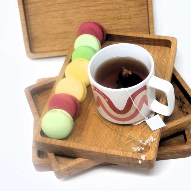 Oak Desk Tray Trinket Valet Dish Food Safe - image 1