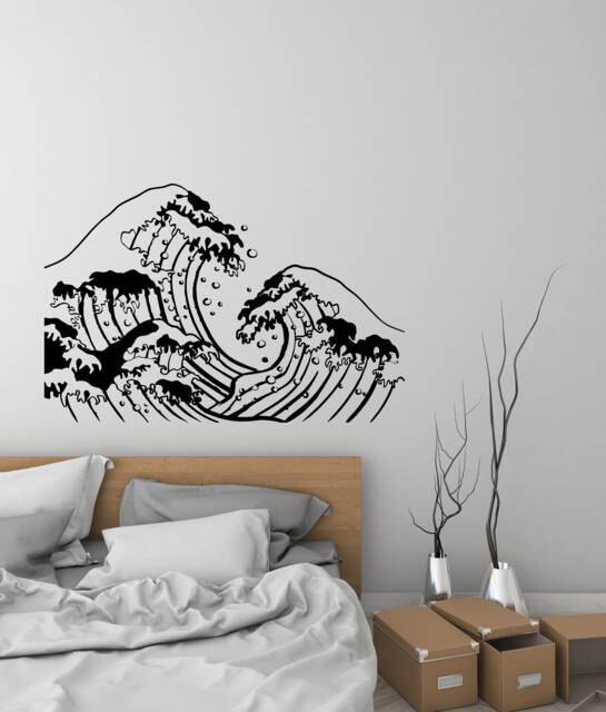 Great Wave Vinyl Wall Decal Ocean Bedroom Living Room Home Decor Stickers Mural - #3058Di - image 1