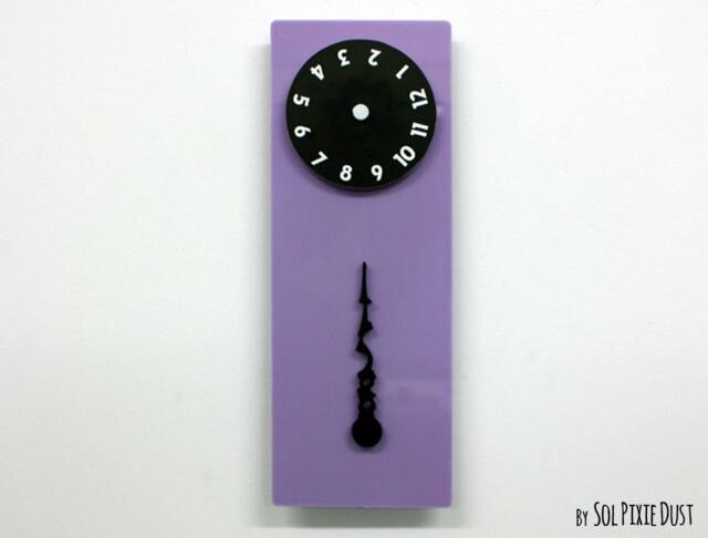 stable Hand, Rotating Numbers - Purple Wall Clock - image 1