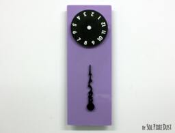 stable Hand, Rotating Numbers - Purple Wall Clock - thumbnail 1