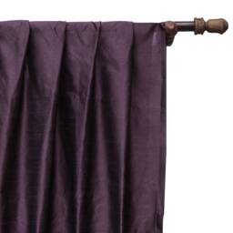 Dark Plum Art Silk Curtain Panels, Faux Curtains - Rod Pocket, Grommet, Box Pleat, Three Pinch Tab Top & Plain Ring Top - thumbnail 1