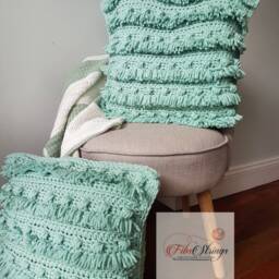 Crochet Bobble & Tassell Cushions - Cushion Cover Only Handmade Boho Decor Modern Throw Pillow - thumbnail 4