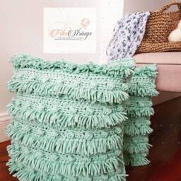 Crochet Bobble & Tassell Cushions - Cushion Cover Only Handmade Boho Decor Modern Throw Pillow - thumbnail 2