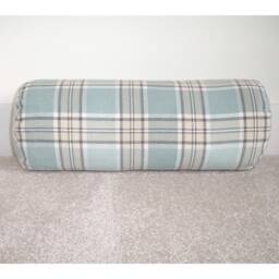 "Bolster Pillow Cover 6X16 8X18 Cylinder Cushion Case Duck Egg Check Plaid Tartan Round Ended End 18"" X 8" - thumbnail 2