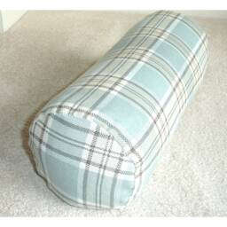"Bolster Pillow Cover 6X16 8X18 Cylinder Cushion Case Duck Egg Check Plaid Tartan Round Ended End 18"" X 8" - thumbnail 1